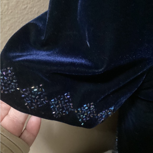 Vintage R & M RICHARD Navy velvet DRESS - Picture 5 of 16